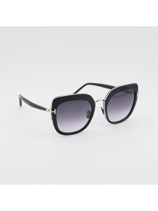 Tom Ford Virginia FT0945 05B Sunglasses Black Cat Eye Frame, Smoke Lenses main image 4
